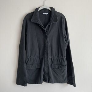 Standard James Perse Jacket Womens US XL Black Utility Field Coat Cinched Waist